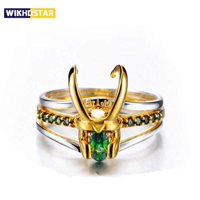 Nowy Minimalistyczny Niszowy Mitologiczny Bohater Hełm Loki 3-częściowy Składany Pierścionek Unisex Męska Biżuteria Modowa Prezent na ImprezęPierścionekBiżuteria