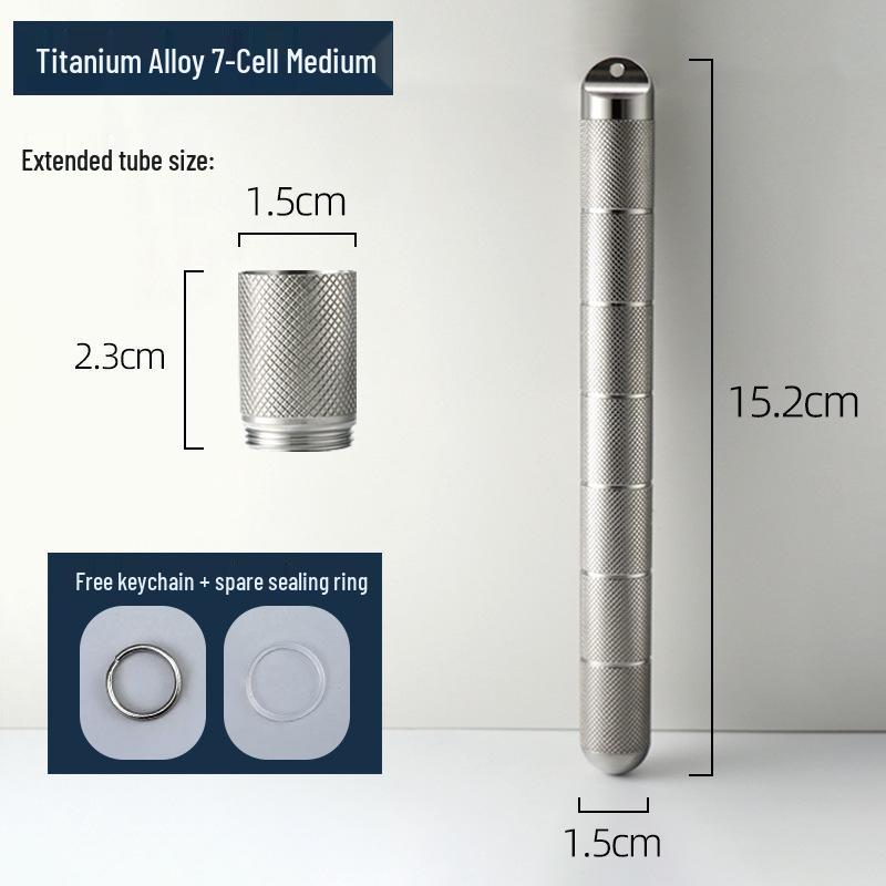 Compact Titanium Non-slip Pill Box - Multi-compartment, Waterproof, Moisture-proof, Perfect for On-the-go Storage