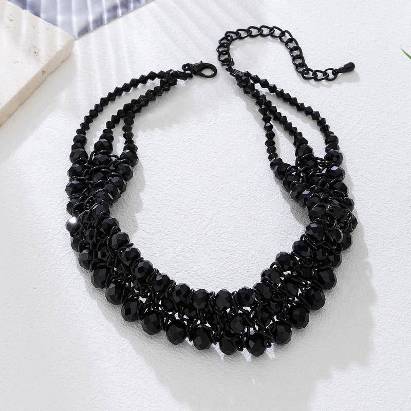 Black Beads Woven Choker Necklace For Women To Wear On Vacation Stages And Music Festivals Fashion Jewelry Hot Sale Party Gift