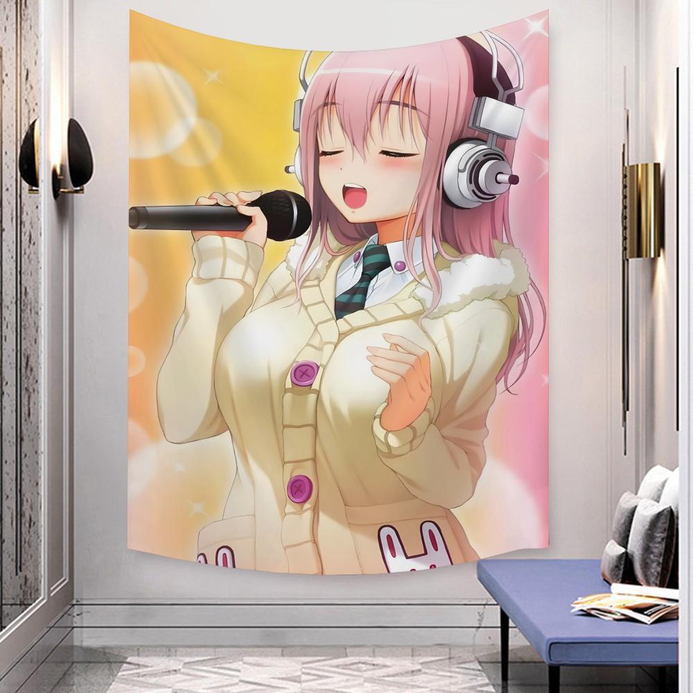 Cute Anime Super SSonico Tapestry Microfiber Wall Hanging For Bedroom Living Room Decor Outdoor Festival Garden Bar Background