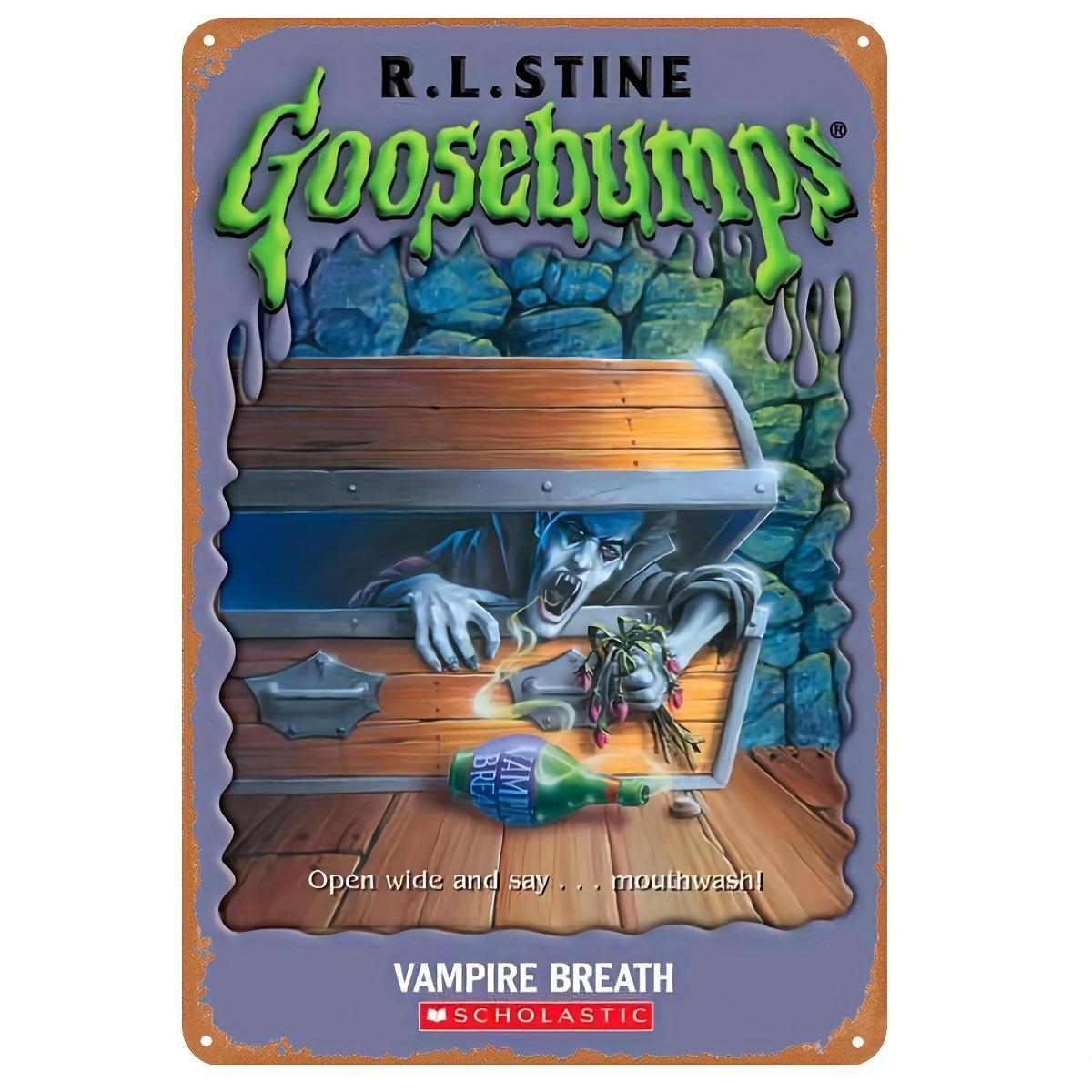 

RL Sirone Goosebumps Vampire Breath Vintage Metal Sign Iron Wall Art PreDrilled WeatherResistant Horror Decor for Hom aluminum 20x30cm