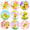 Cute Honey Bee Daisy Round Backdrop Covers Kids Boys Girls Baby Shower Custom Decoration Birthday Party Elasticity Background