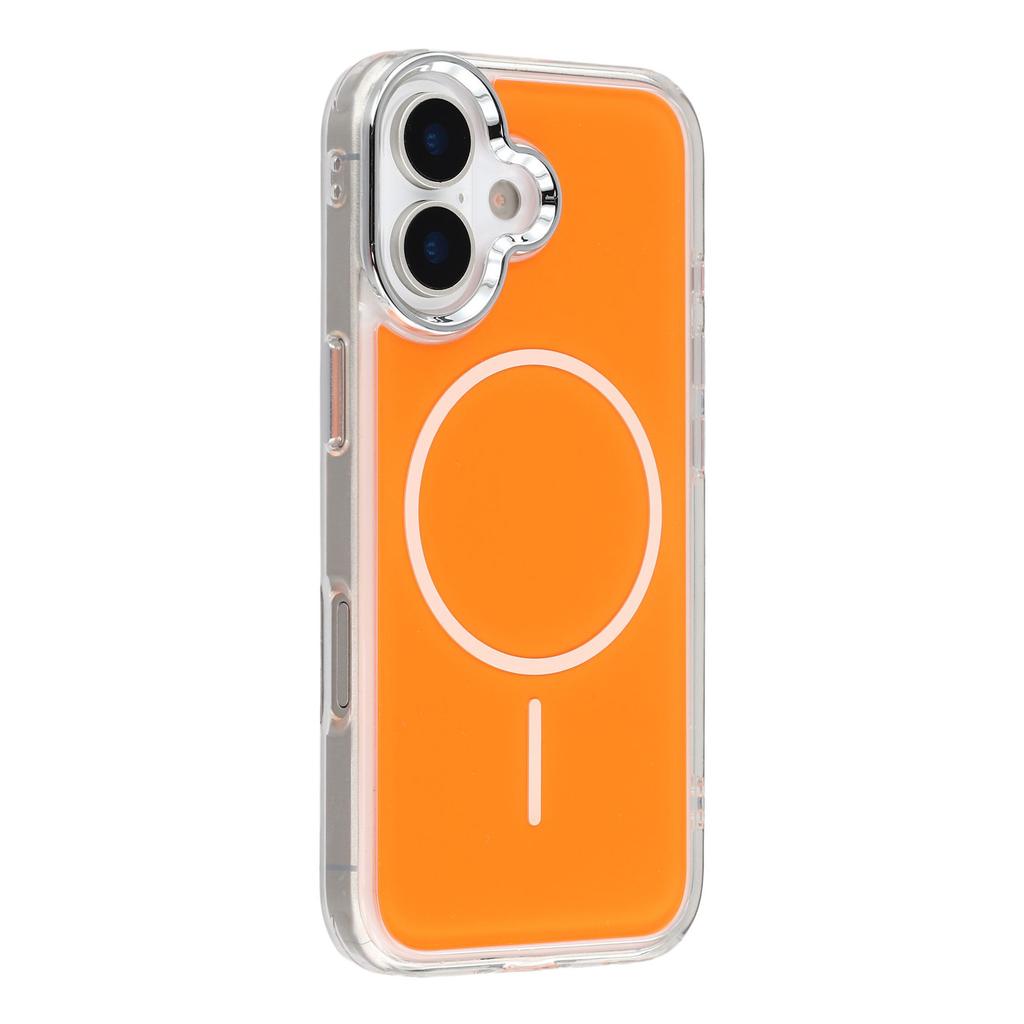 For iPhone 16 Magnetic Case Electroplated Camera Frame TPU Acrylic Anti-drop Phone Back Cover Compatible with MagSafe