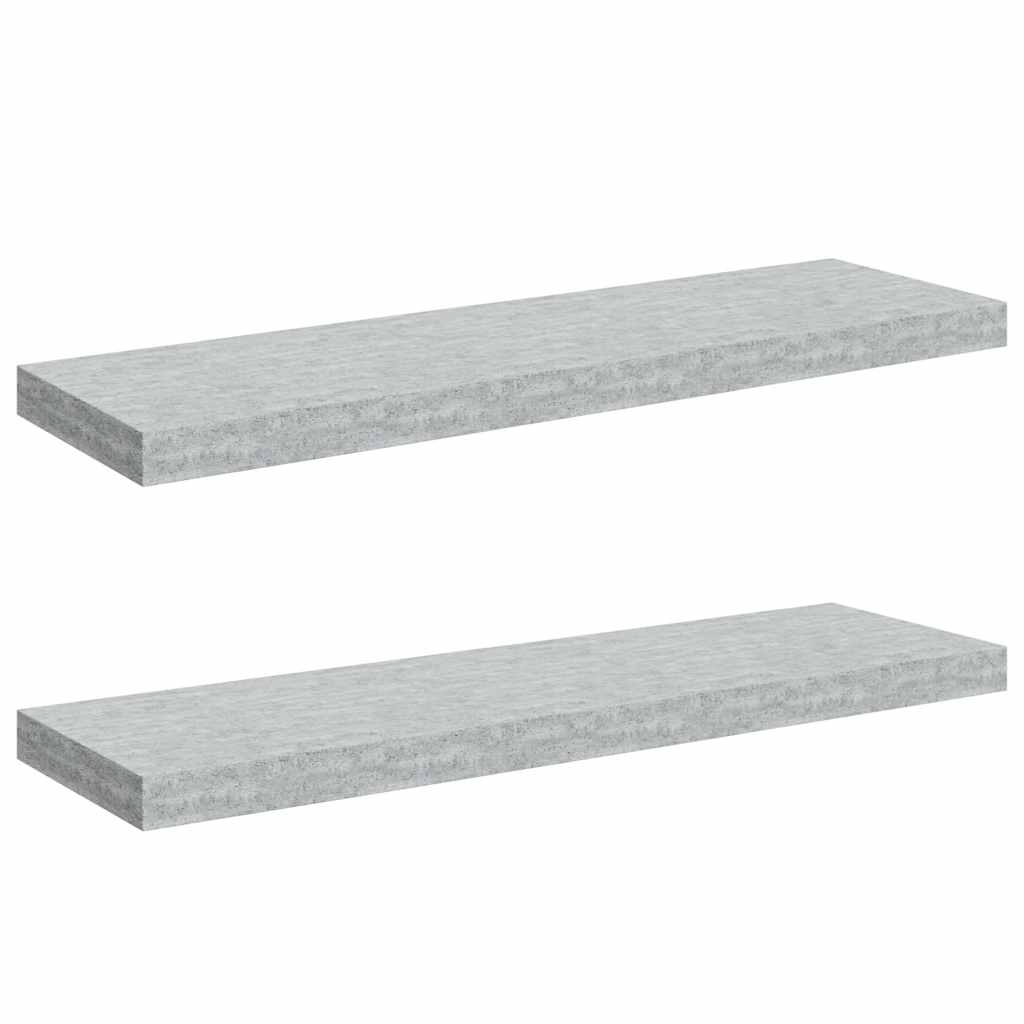 Vidaxl Półki Ścienne, 2 Szt., Szarość Betonu, 80 X 23,5 X 3,8 Cm, Mdf