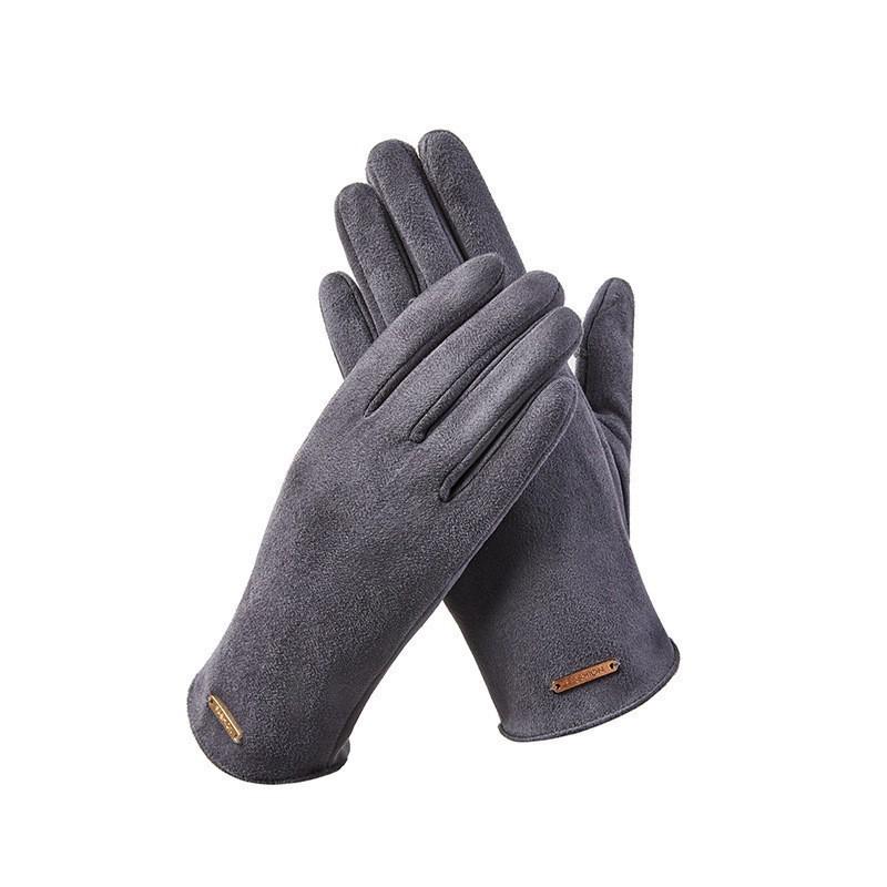 Women's Suede Velvet Bowknot Touchscreen Gloves - Warm & Cozy for Autumn/Winter