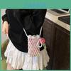 Small Knitted Crossbody Bag With Tulip And Sunflower Motif For Street Style And Casual Outfits