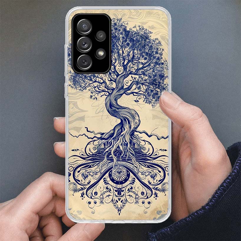 Tree of Life Space Phone Case For Samsung Galaxy A17 A16 A56 A15 A55 A14 A54 A13 A53 A36 A35 A34 A33 A26 A25 A24 A23 A05S A04S G