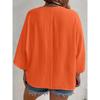 2025 New Women's Plus Size Casual V-Neck Long Sleeve T-Shirt Elegant Loose Blouse Solid Color Fashion Top for Spring Summer