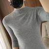 New Spring and Autumn Thin Knitted Sweater Female Slim Solid Color 7-point Sleeve Sweater Temperament Thin Solid Color Pullover Half Turtleneck