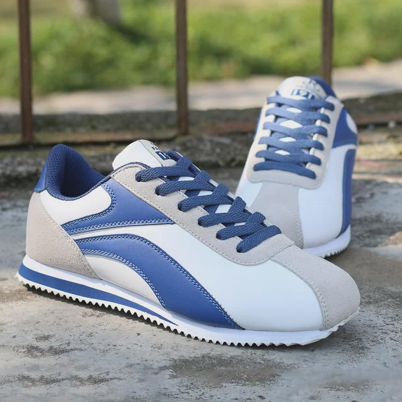 Men's Retro Low-Top Leather Running Shoes - Casual Fashion Sneakers for Spring and Autumn
