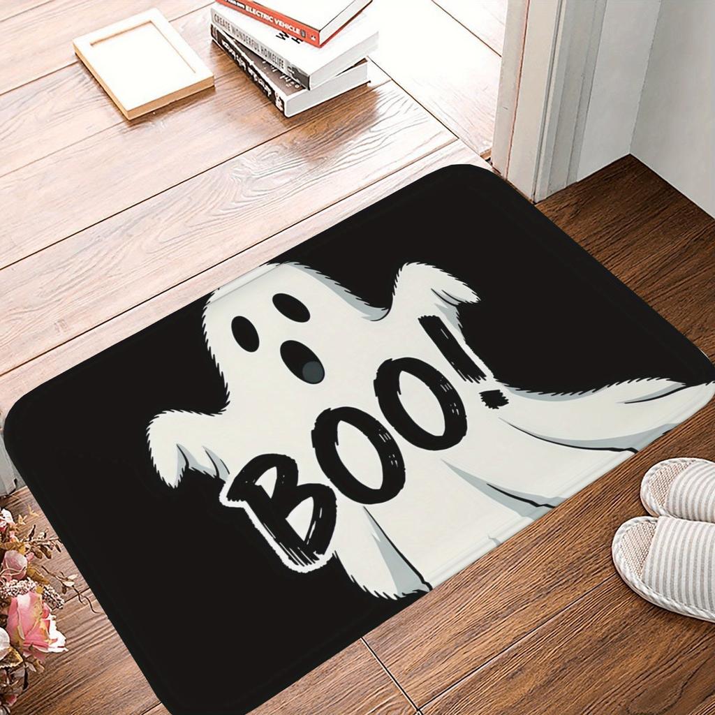 1PC Halloween Skull Crow Kitchen Rug Non-Slip Door Mat Pop Design Bathroom Rug Bath Mat Carpet for Home Sink Laundry Decor