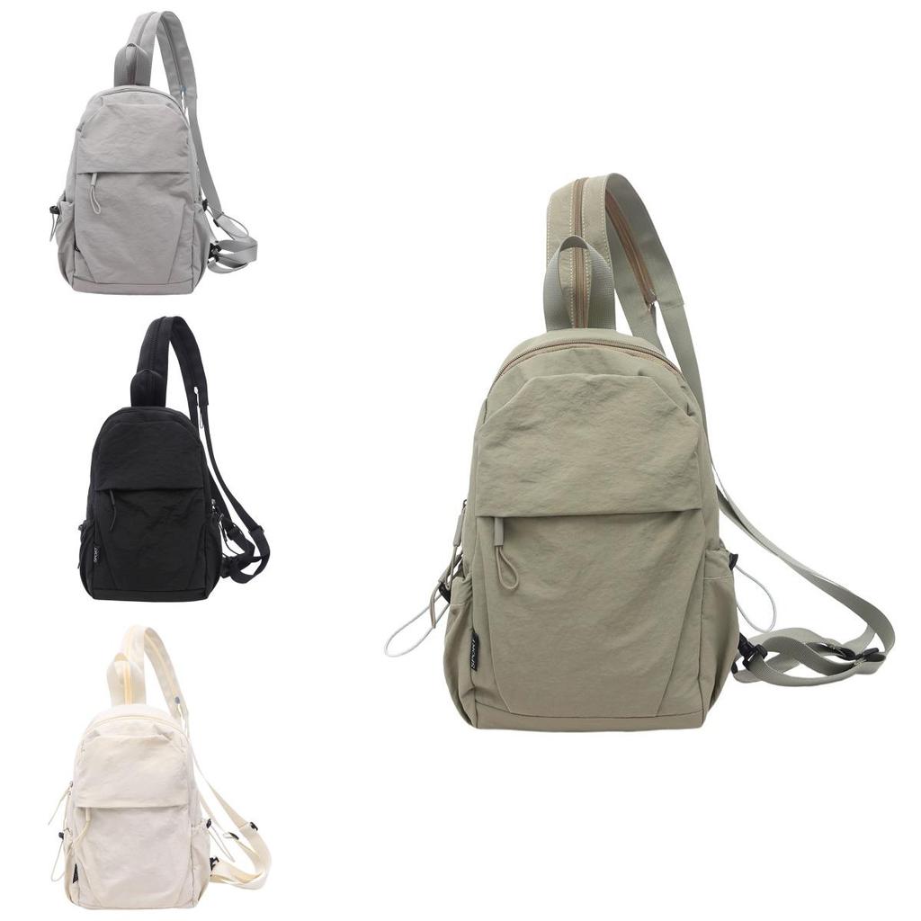 Outdoor Casual Solid Color Backpack With Waterproof Nylon For Travel For Men And Women