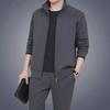 Men's Middle-Aged & Elderly Thickened Casual Sports Suit - Plus Velvet, Two-Piece, Large Size, Spring & Fall