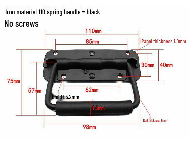 304 Stainless Steel Spring-Loaded Folding Handle for Aluminum Tool Box
