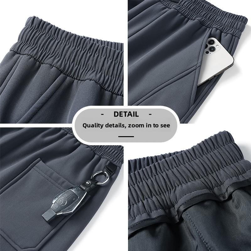 Heren Fleece Gevoerde Herfst/Winter Casual Broek Heren Taps Toelopende Joggingbroek Winddichte Fietsbroek Stretch Verdikte Broek voor Heren