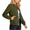 Women's Casual Loose Fit Long Sleeve Hoodie Jacket with Stand Collar for Street