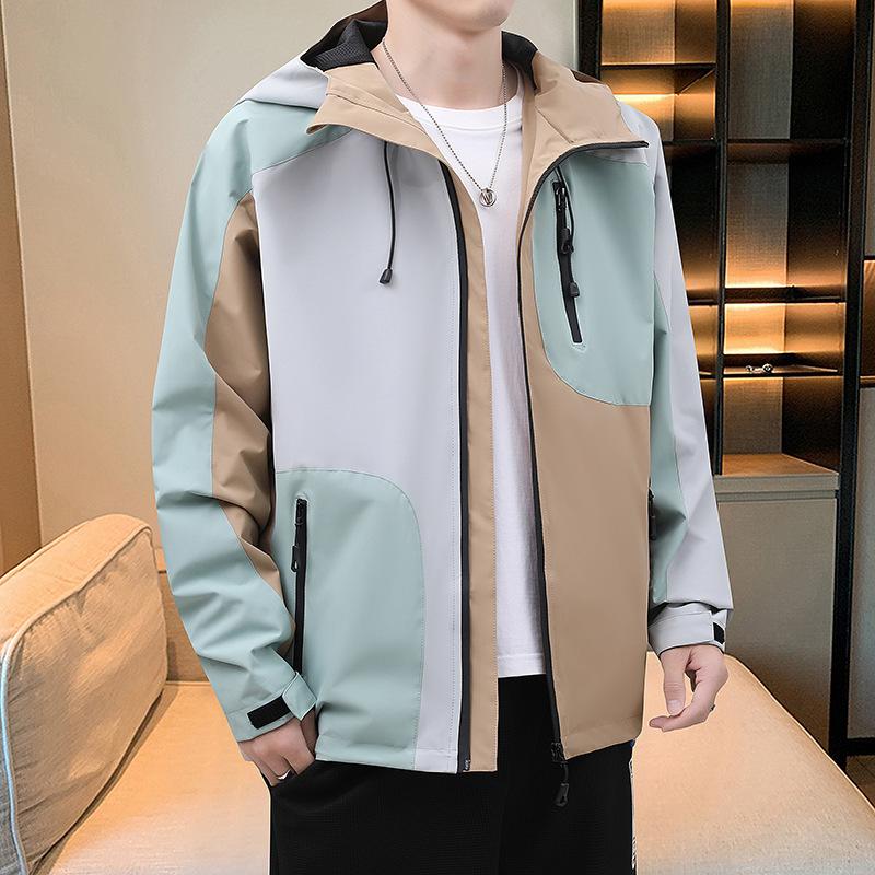 New Fashionable Contrasting Color Windproof Waterproof Boys Jacket Outdoor Jacket