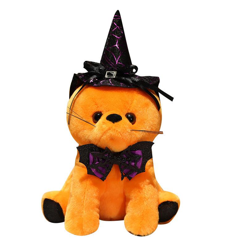 Halloween Magical Black Cat Plush Toy Party Decor Childrens Soft Doll Gift Cat
