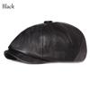 100.00% PU Leather Octagonal Unisex Forward Newsboy Berets Cap Hats