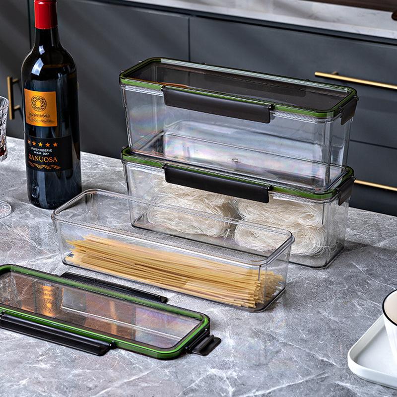 

Noodle Storage Box Kitchen Box for Pasta and Dried Noodles Sealed Storage Tank for Grains and Cereals Regular style зелений