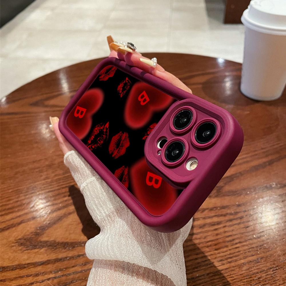 LZ22 Lips Kiss Digital Design Silicone Phone Case for Samsung A15 A35 S24 S23 Ultra S22 S21 Plus S20 A05 A06 A54 A55 A53 A14 M15 Shockproof Back Cover