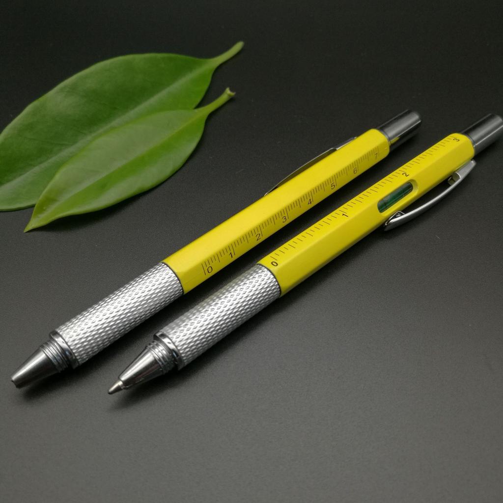 7-in-1 Multifunctional Pen with Touch Screen Stylus, Screwdriver, Ruler, and Level Gauge