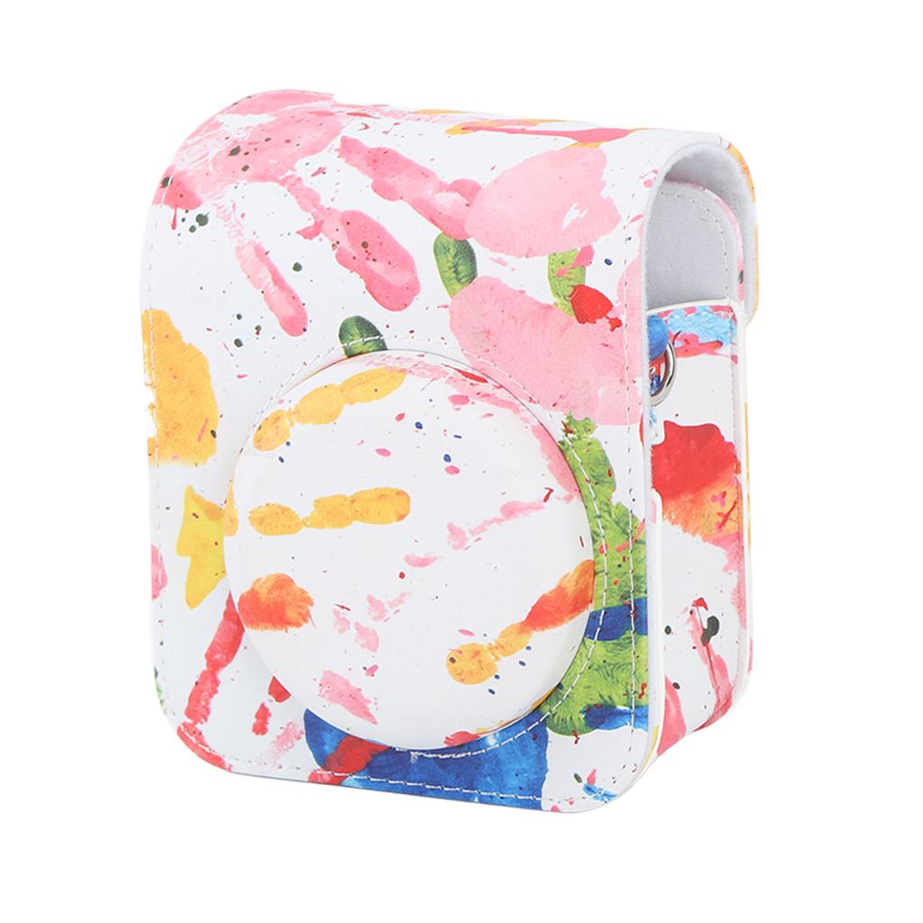 Color Print PU Leather Protective Case Bag with Adjustable Shoulder Strap Fit for Fujifilm Instax