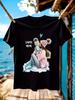 Casual Graphic - Super Mom & Bear Ears Cartoon Print T-shirt
