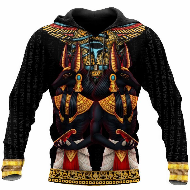 

Мужская толстовка с капюшоном Eygpt Anubis Design Hoodies 3D Print Graphic Tops Autumn Long Sleeve Streetwear Hooded Hoodie For Men Clothes L