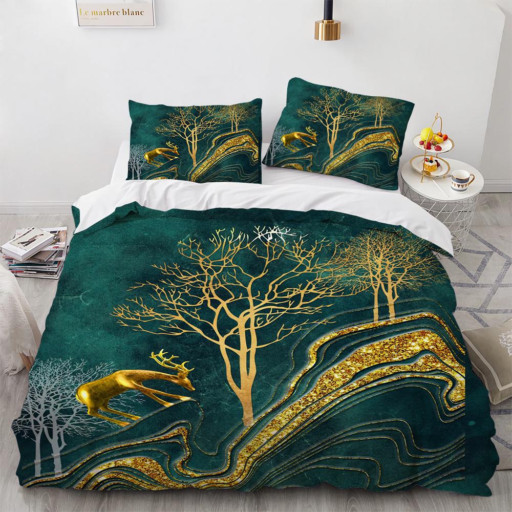 

Комплект пододеяльника Лось Рога Цветы Пейзажный декор для взрослых Подростков Детей Пододеяльник Покрывало Покрывало С цветочным принтом Постельное белье 70x133cm 2pcs