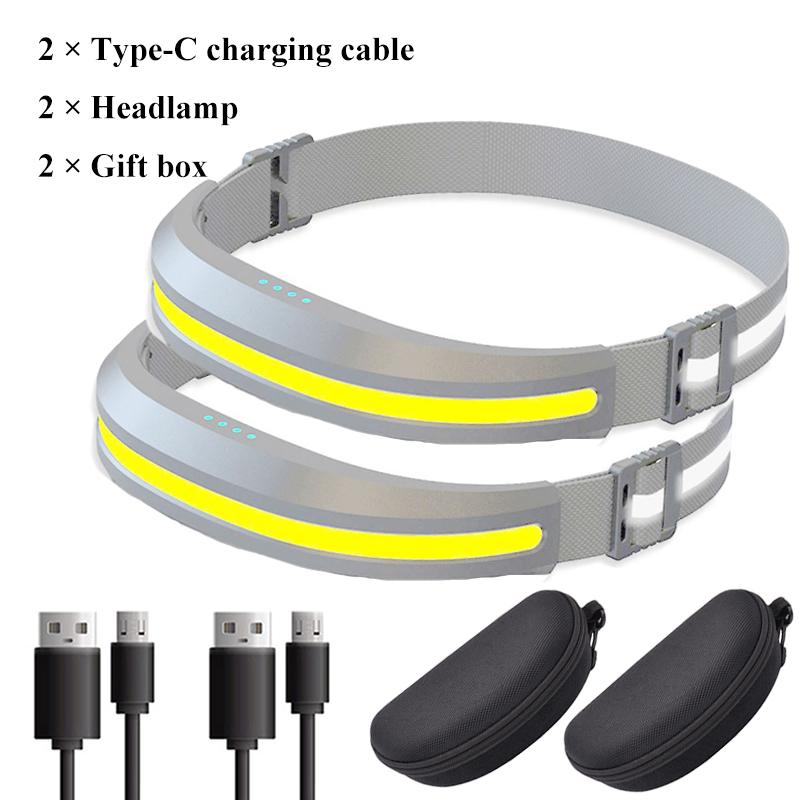 COB Tragbare Stirnlampe Rot und Weiß Doppelte Lichtquellen Lampe Arbeit LED Stirnlampe Outdoor Camping Angeln Laufen Scheinwerfer Lampe
