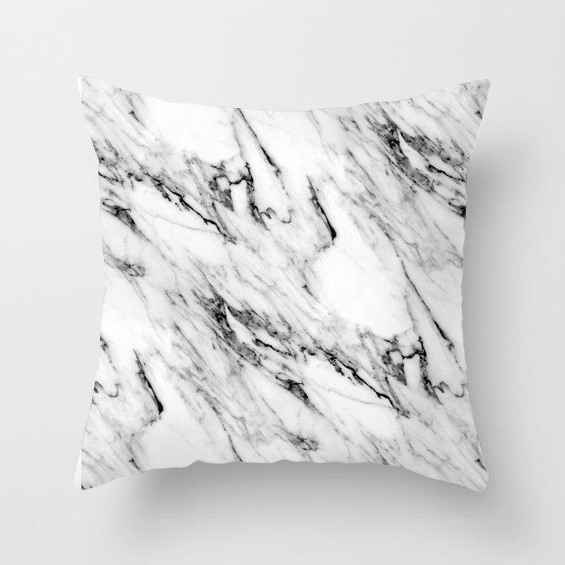 Marble Texture Nordic Style Peach Leather Velvet Pillow Case Pillow Core Modern Simple Car Cushion Premium Durable