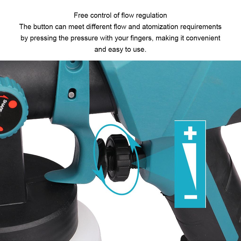 Electric Paint Gun - Powerful Pure Copper Motor Adjustable Flow Rate Cordless Paint Spray Gun