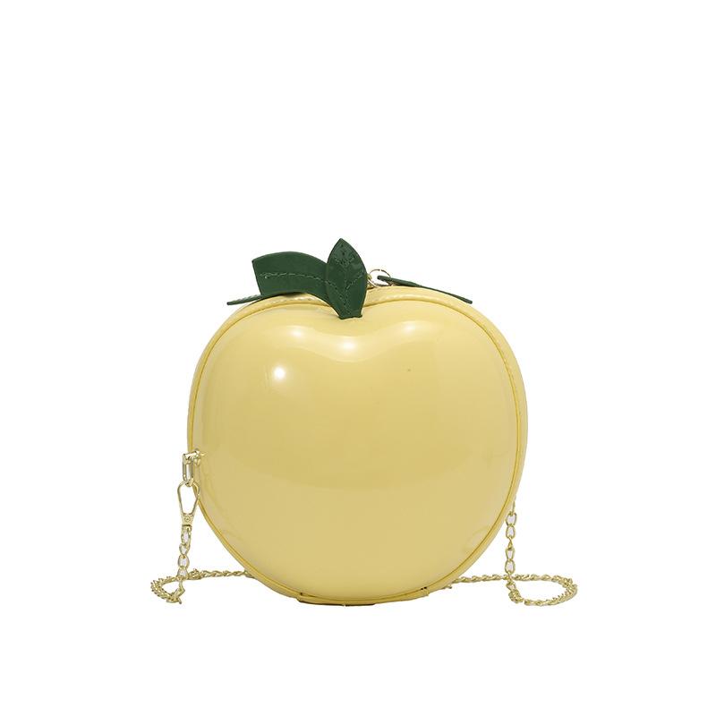 Coin Purse Fruit Shape Chain Bag Large Capacity Solid Color Leather Round Pouch Anti-splash Water Polyester Purses and Handbags