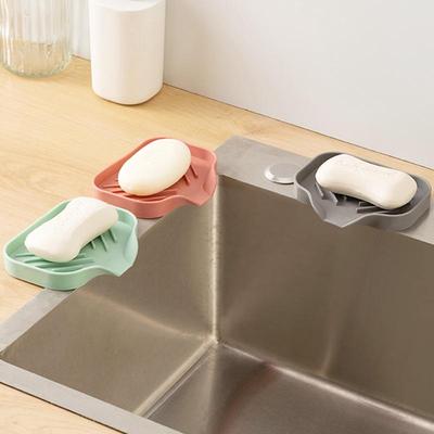 Seifenschale aus Silikon - Stanzfrei, Groß, Drainage-Design, Keine Wasseransammlung, Kreativer Badezimmerhalter