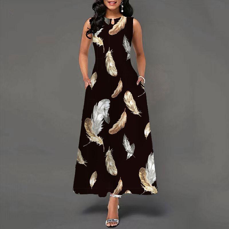 

New Arrival 2025 Flowy Dress Sleeveless Summer Travel Photo Beach Vacation Style Sleeveless Vest Sunset Dress 44 XL