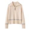 Lekasha Women's High Neck Cable Knit Cashmere Sweater - Warm for Autumn & Winter, White