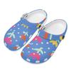 White Printed EVA Garden Shoes Unisex Quick Dry Ventilated Garden Yard Slip On Home Bathroom Casual Walking Home Slippers Home Use