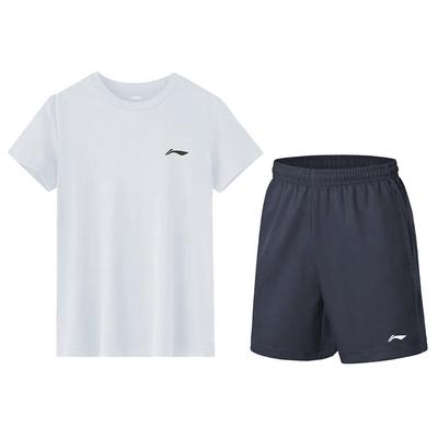 Einfarbig Atmungsaktiv Modisch Kurzärmlig Vielseitig Bequem Shorts Lässiger Sportanzug Herren Sets YATV051-3