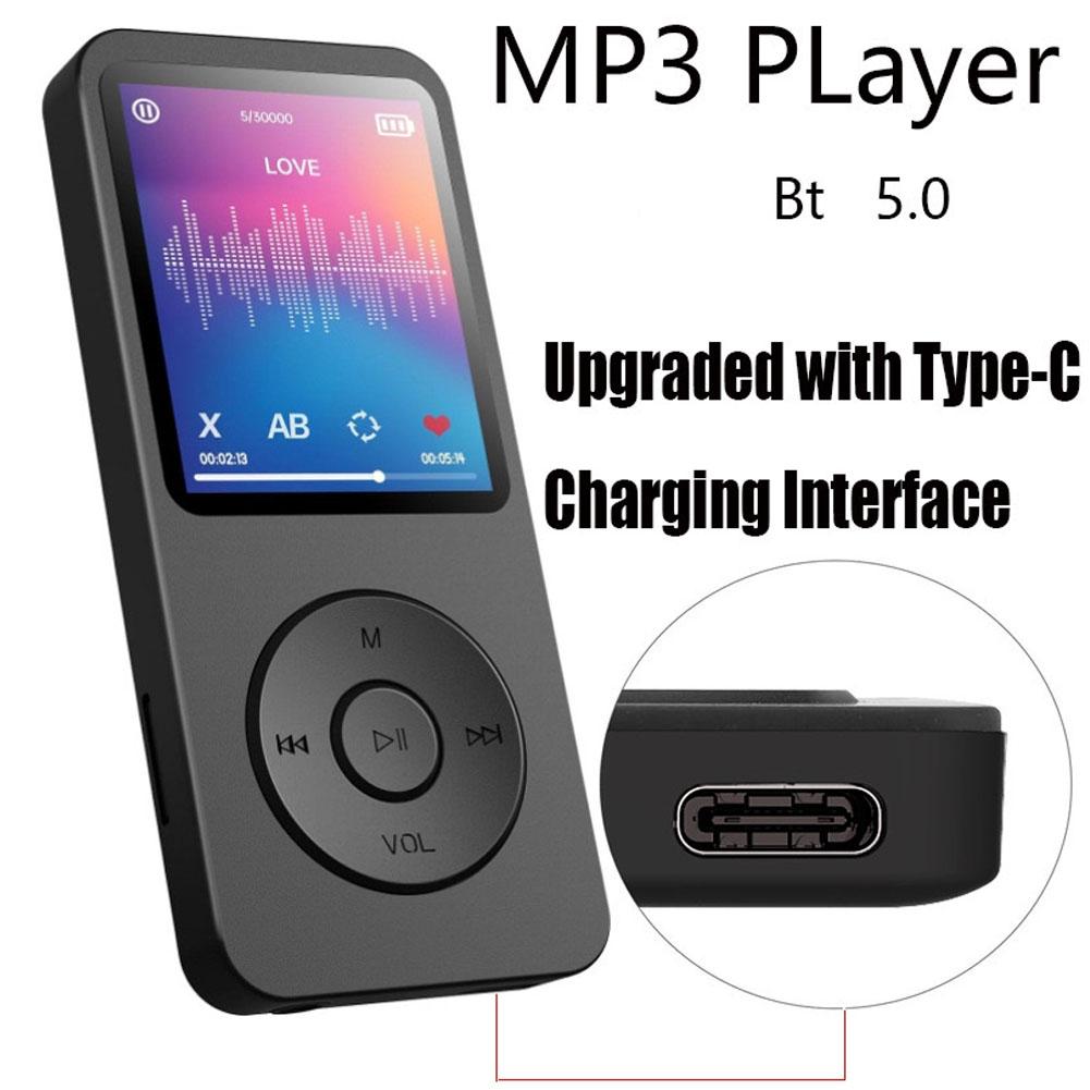 MP3 MP4 Player Bluetooth-Compatible5.0 Music Stereo Player 1.8in Color Screen with E-book/FM Radio/Recording