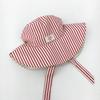 Wide Brim Striped Sun Hat UV Protection Fishmen Hat Fashion Reversible Bucket Hat  Summer
