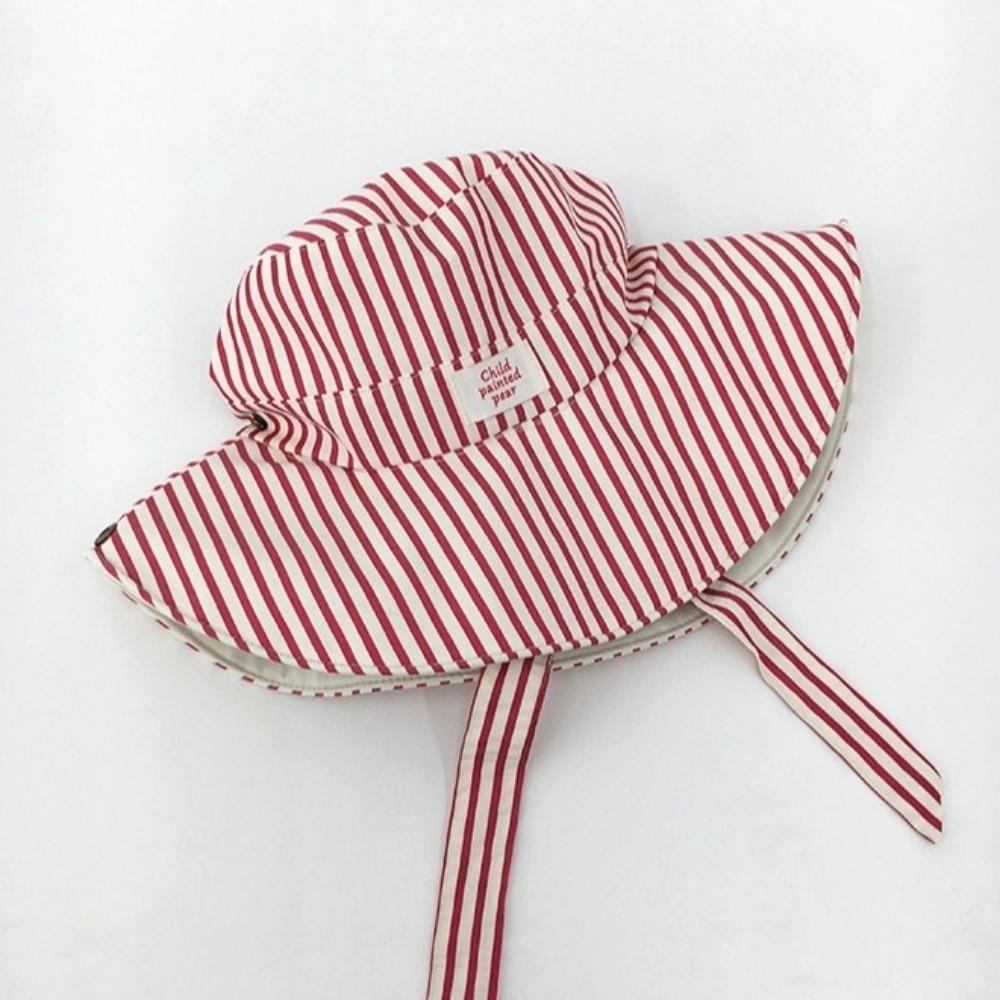 Wide Brim Striped Sun Hat UV Protection Fishmen Hat Fashion Reversible Bucket Hat  Summer