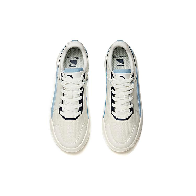 Anta Life Collection Slip Resistant Abrasion Resistant Low Top Casual Skateboard Shoes Men's Ivory White 912128820-4