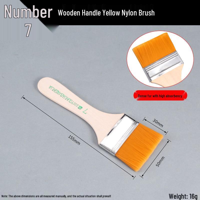 Nylon Soft Bristle Industrial Paint & Art Brush - Small BBQ & Lab Use