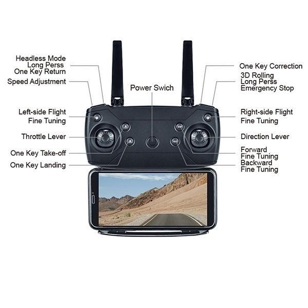 Toy Gift E68 Mini Drone Wide Angle 4K 1080P WiFi FPV Camera Drones Height Holding Mode RC Foldable Quadrotor Dron