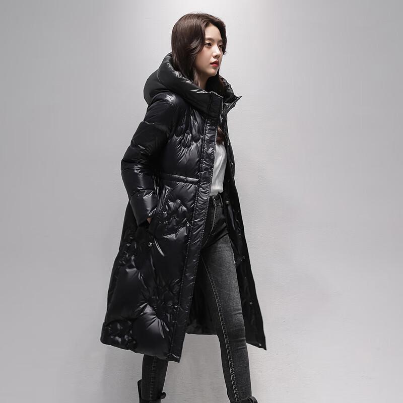 Dámská dlouhá péřová bunda Snow Flying s kapucí, slim střih