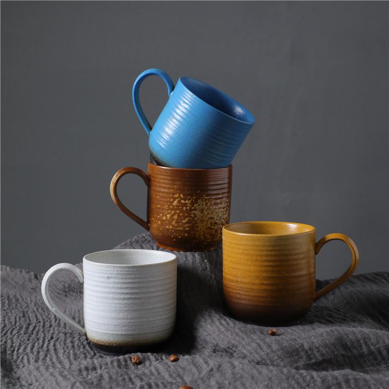 Retro Ceramic Coffee Cup High Value Couple Water Cup Coarse Pottery Afternoon Tea Hot Cup