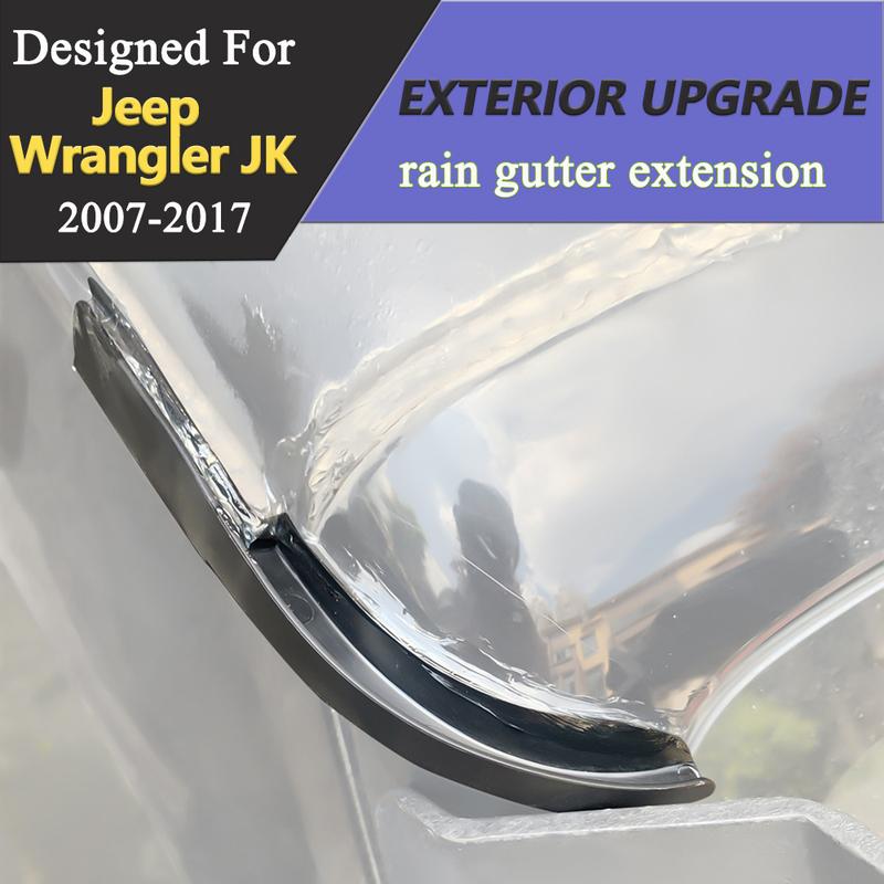 Roof Rain Gutter Extensions Water Rain Diverters for Jeep Wrangler JK JKU Sahara Rubicon 2007-2017 Exterior Parts Accessories