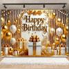 Gold Glitter Pink Blue Birthday Party Photo Backdrop Balloon Star Booth Banner Poster Adult Theme Party Decoration Supplies Gift