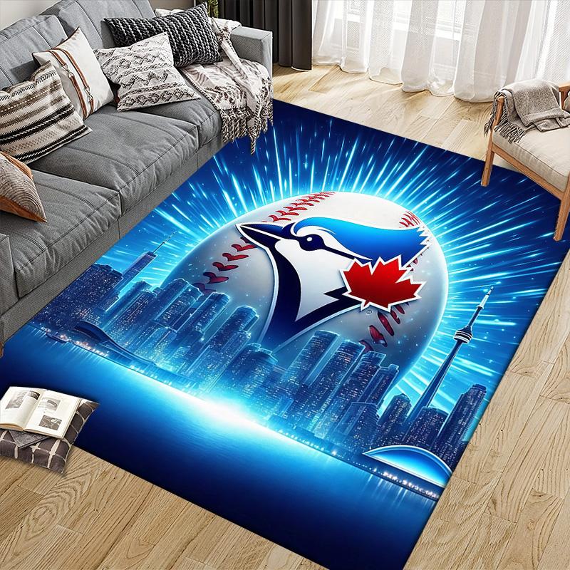 Toronto Blue Jays2 Flannel Pattern Square Carpet,Area Rug,Carpet Rug for Living Room Bedroom Sofa Playroom Decor,Non-slip Floor Mat